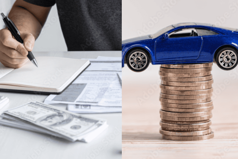 Business loan vs. asset finance – documents and financed car illustration