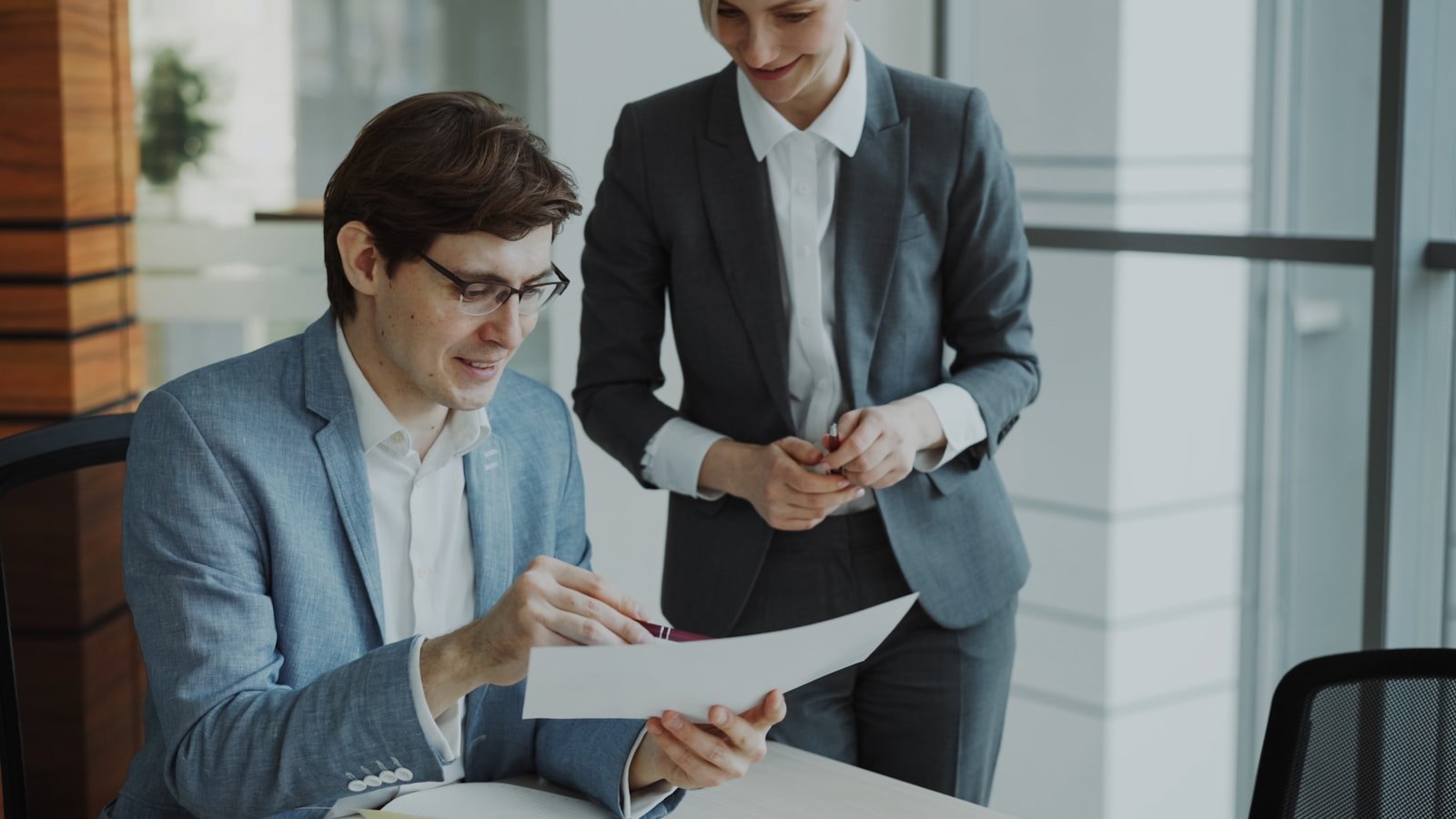 Business owner reviewing commercial property documents